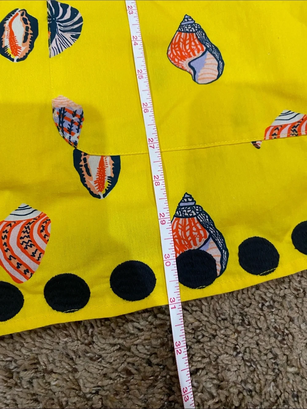 Bright Yellow Shell-Print Mini Dress - Picture 7 of 8